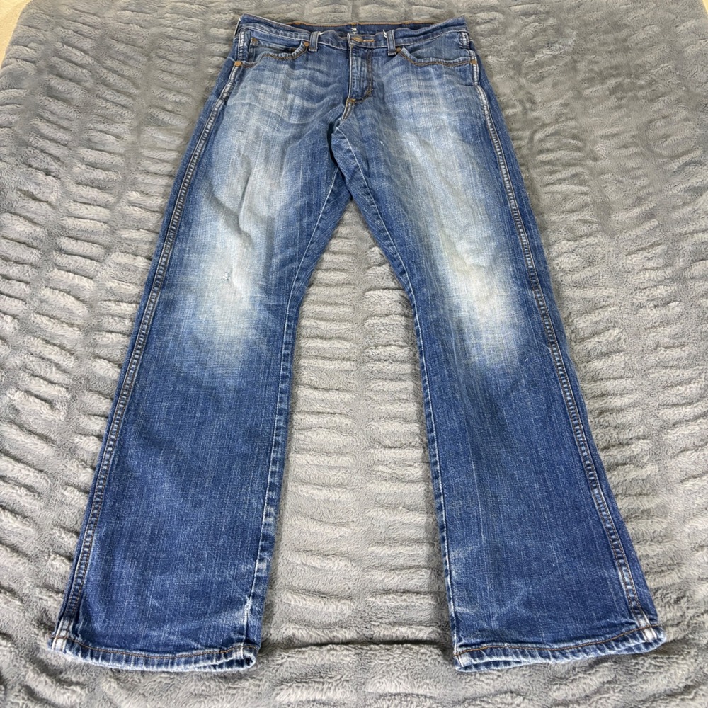 Wrangler Retro Slim Fit Straight Leg Jeans Mens 32x34 Medium Wash WRT20JH Blue